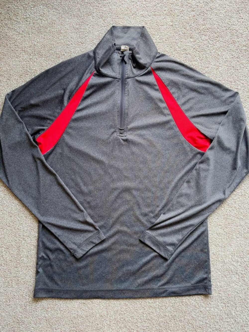Alo Yoga All Sport 1/4 Zip Pullover Gray Red XS